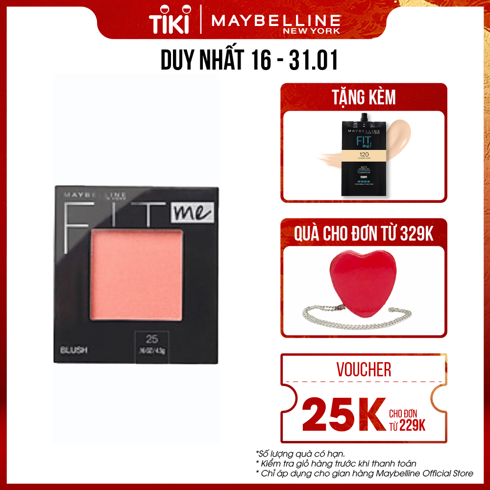 Phấn Má Hồng Mịn Nhẹ Tự Nhiên Giữ Màu Chuẩn Fit Me Blush Maybelline New York 4.5g