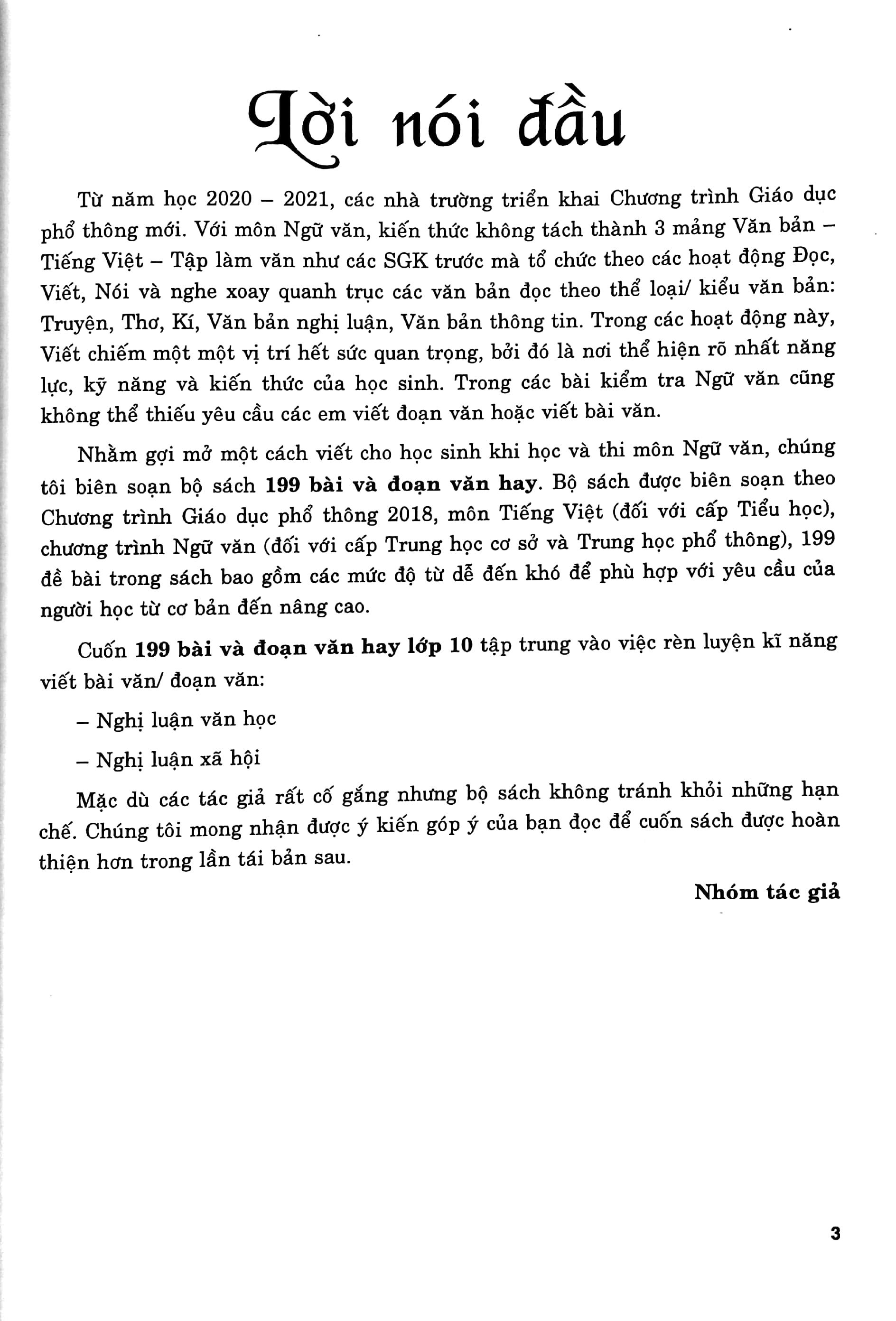 199 Bài Và Đoạn Văn Hay Lớp 10