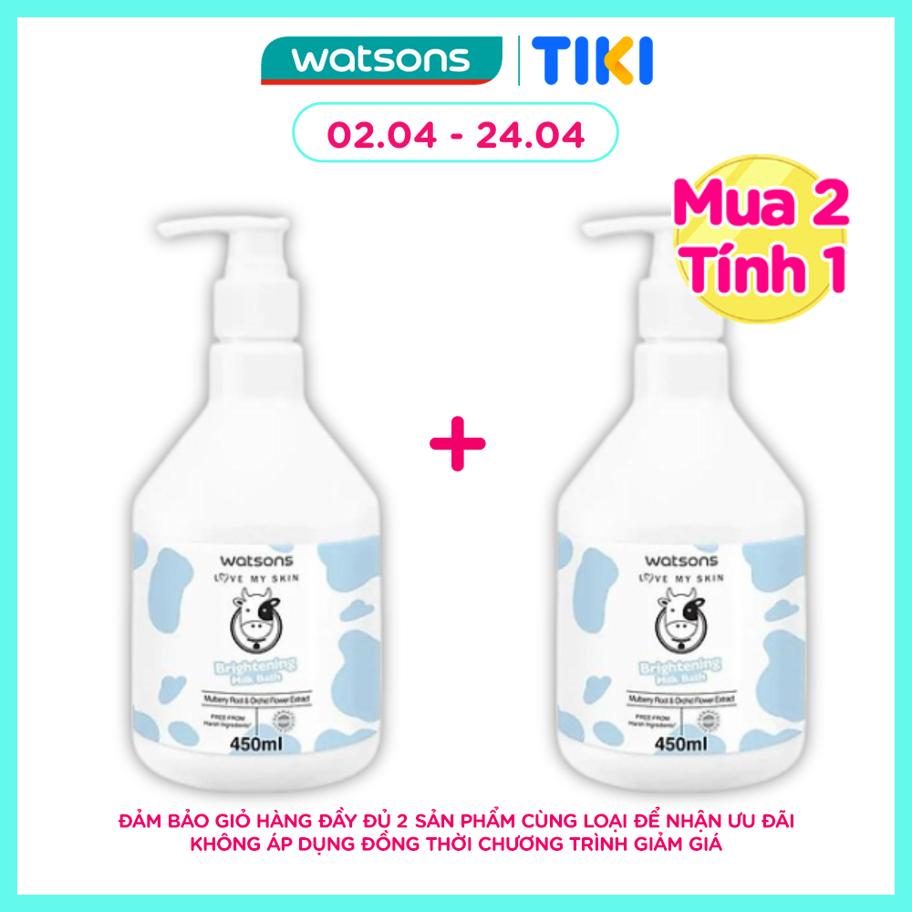 Sữa Tắm Watsons Love My Skin Sáng Da Brightening Milk Bath 450ml