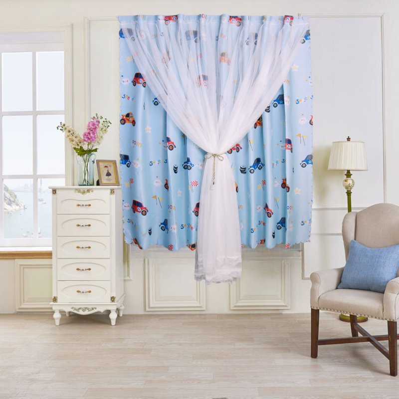 Rèm Khoen Lỗ, Khoen Ri Đô, Rèm Dán Hai Lớp XE HƠI XANH Chống Nắng Tốt, Kích Thước Đa Dạng
