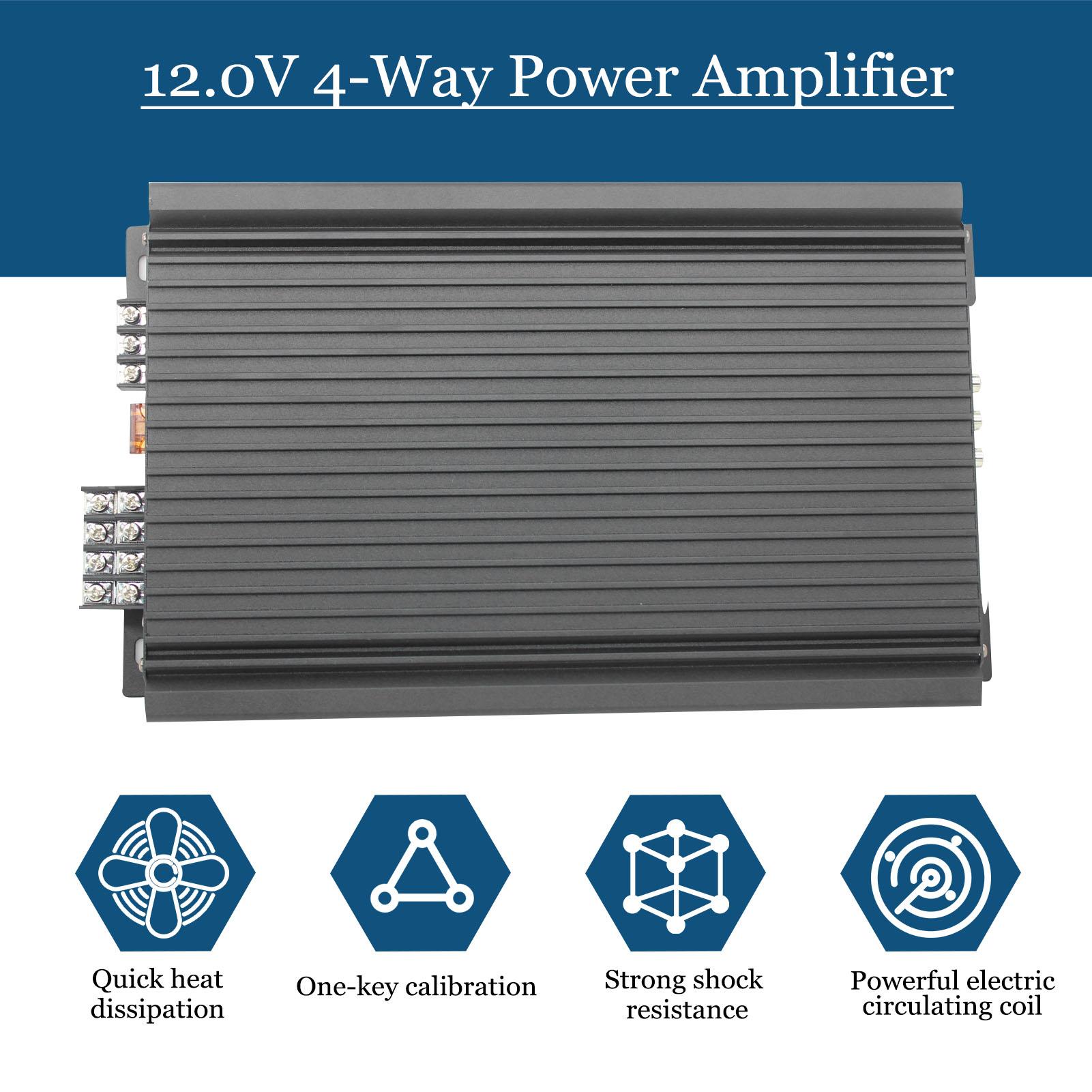 4-Channel Car Audio Amplifier 4600W High Power Amp 12.0V 4-Way Power Amplifier
