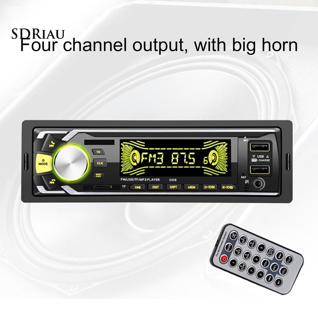 *QCDZ* 5009 12V Car MP3 Player Fast Charging Dual USB Bluetooth Speaker Colorful Radio Player for Vehicles