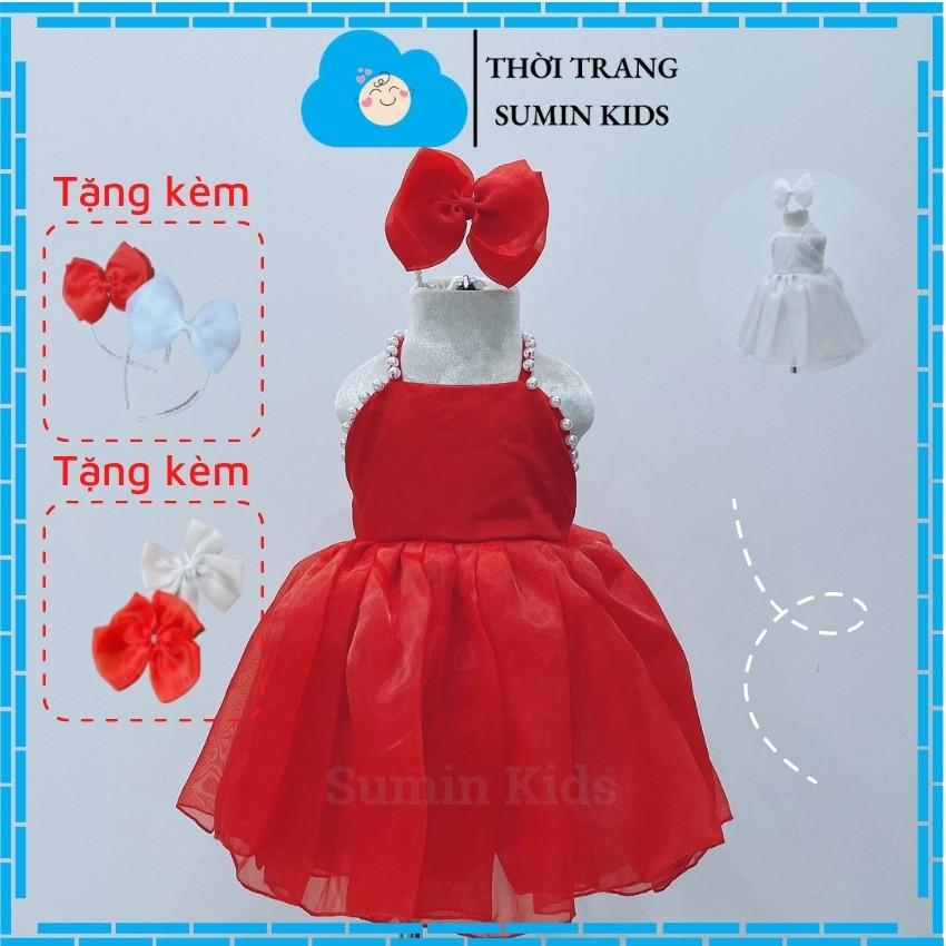 Đầm công chúa cho bé gái mẫu váy công chúa bé gái yếm xòe đẹp cho bé yêu - TẶNG KÈM NƠ CÀI TÓC