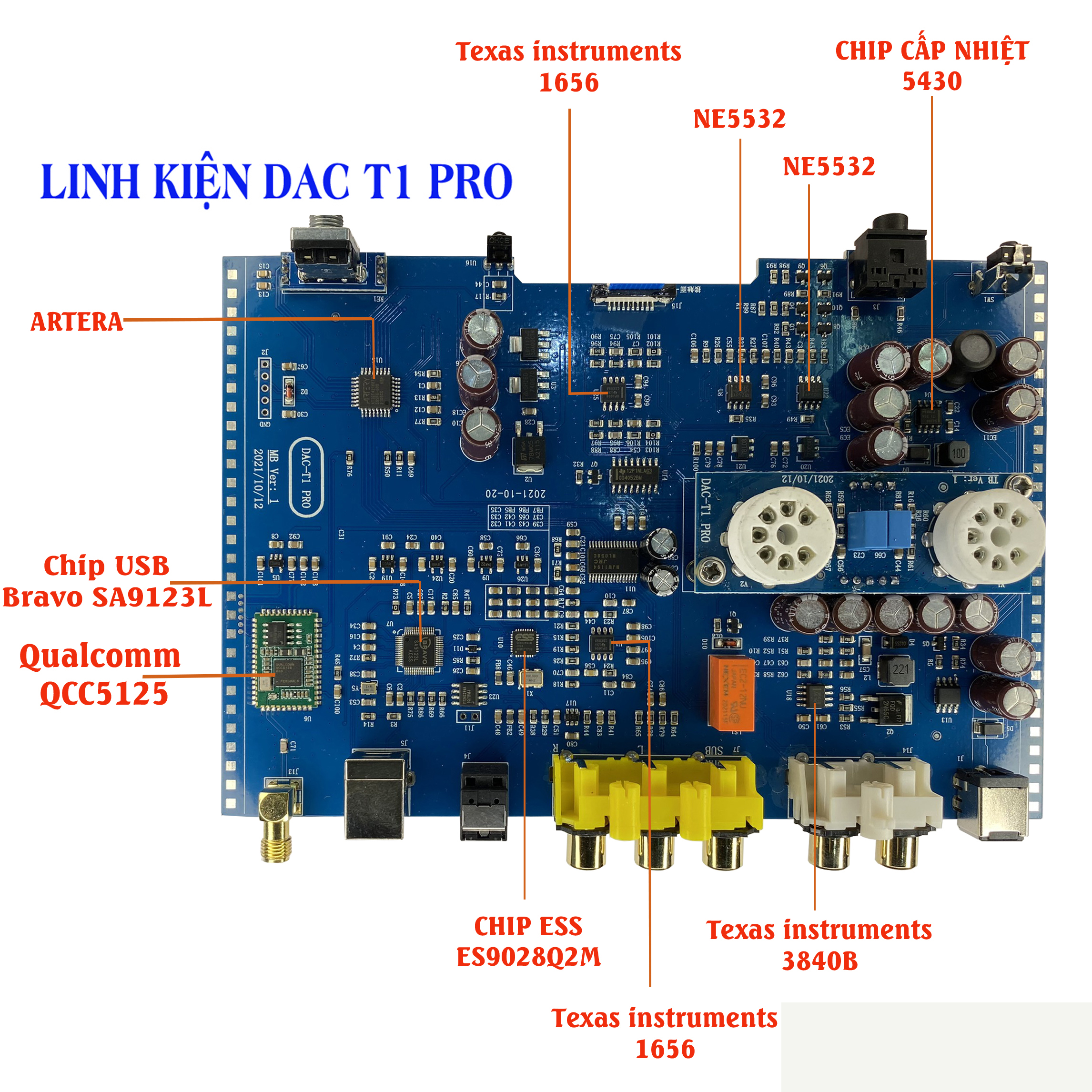 Suca Audio DAC T1Pro - Bộ giải mã âm thanh tích hợp đèn pre cao cấp 24bit/192 khz trên 3 đường giải mã là USB, COA và OPT - Hàng chính hãng