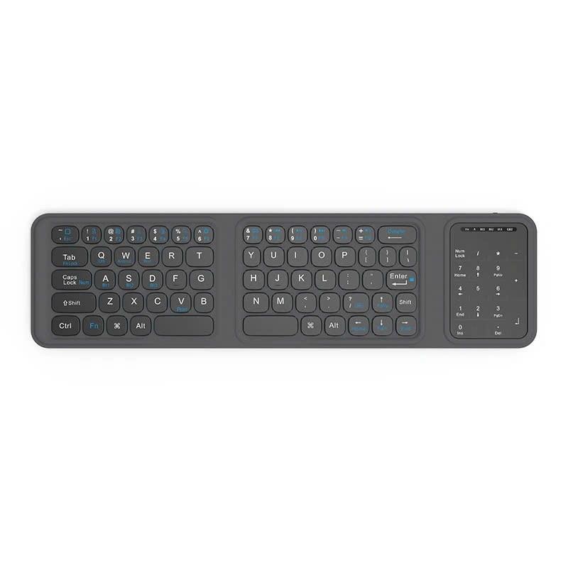 Bàn Phím Gập Gọn Di Động Bluetooth Wi WU FMK-05 Có Bàn Di Chuột Kèm Giá Đỡ Cho Laptop, Máy Tính Bảng, Điện Thoại - hàng chính hãng