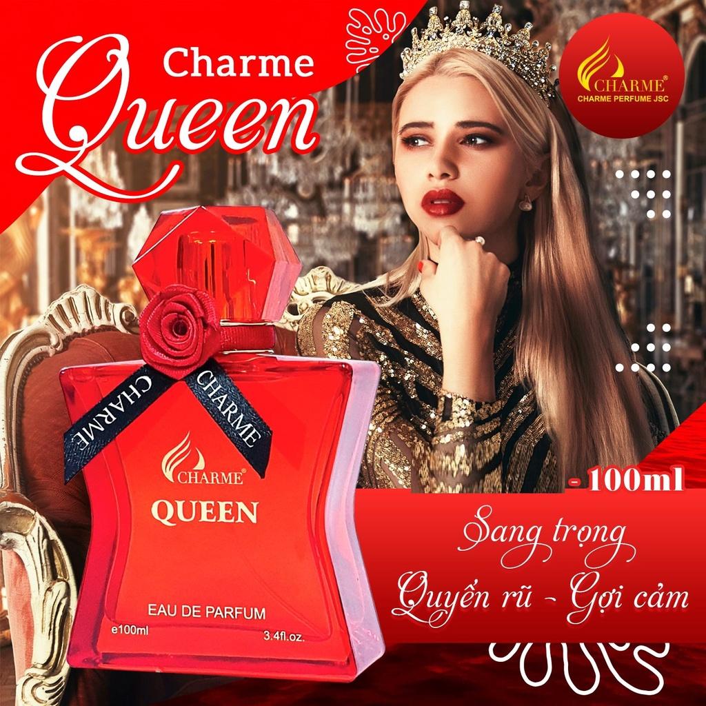 Nước Hoa CHARME Nữ CHARME QUEEN Mùi Hương Nồng Nhiệt Tươi Mát Của Hoa Hồng Và Mật Ong Tỏa Hương Dài Lâu 100ml