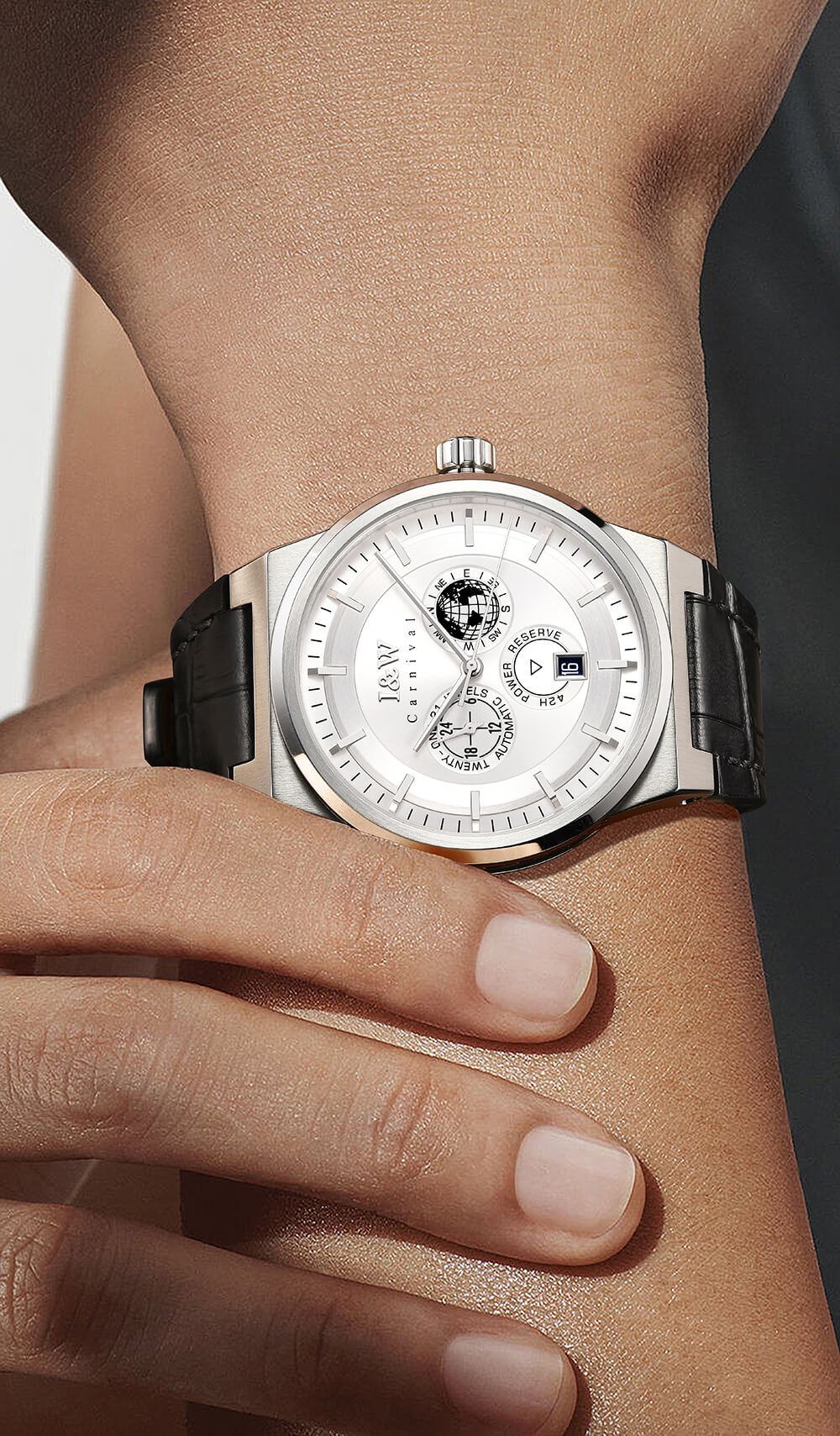 Đồng hồ nam chính hãng IW Carnival IW782G-2 ,kính sapphire,chống xước,chống nước 50m,Bh 24 tháng,máy cơ (automatic)
