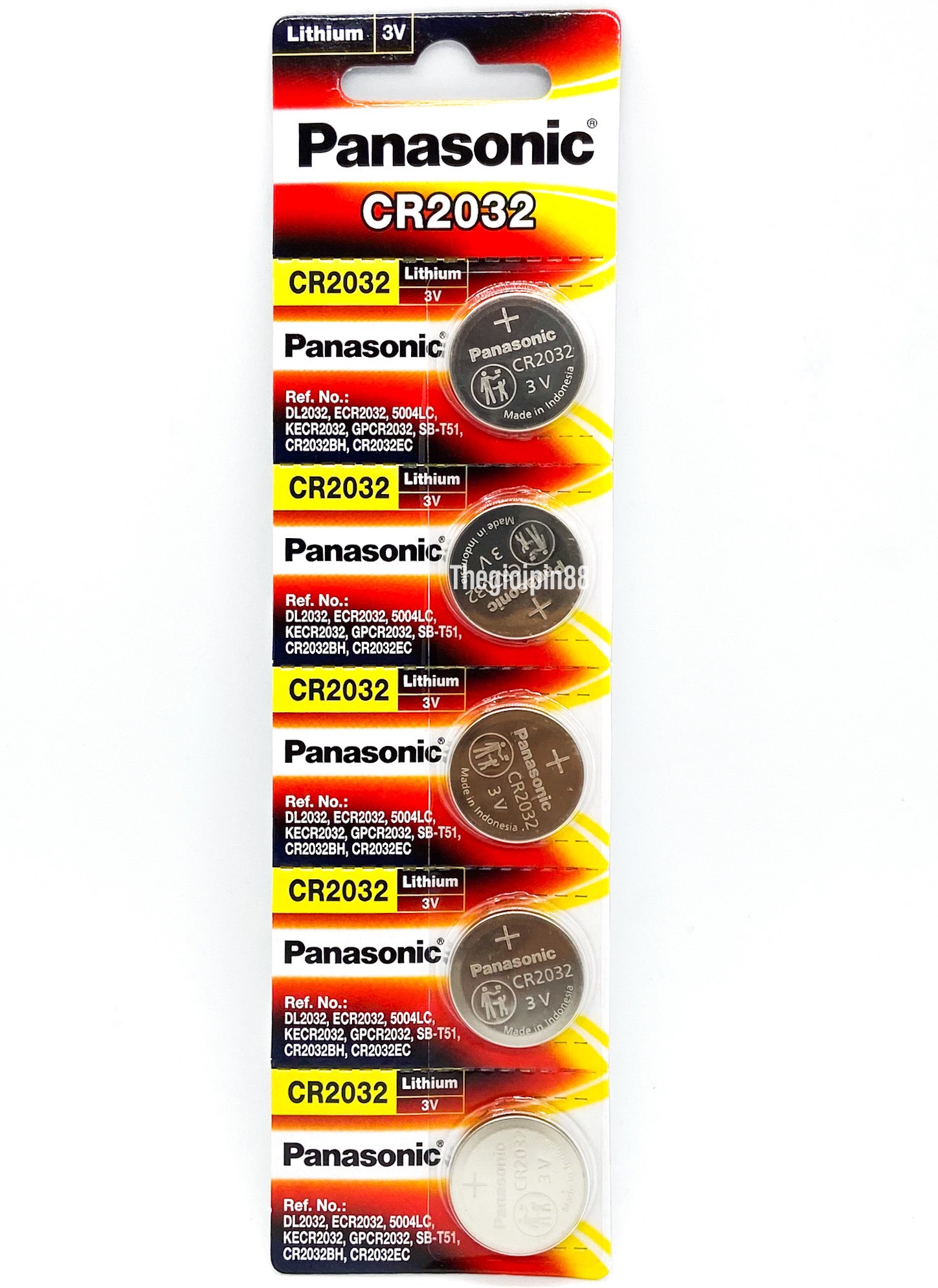 Vỉ 5 Viên Pin CR2032 Panasonic ( CR-2032/5BE x 1 Vỉ ) Lithium 3 V