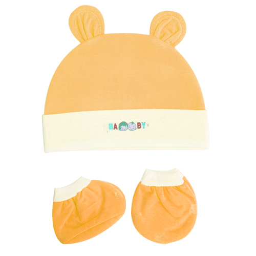 Set 5 bộ nón và vớ đủ màu tai thỏ 100% cotton(5 vớ tay, 5 vớ chân, 5 nón) giao màu ngẫu nhiên