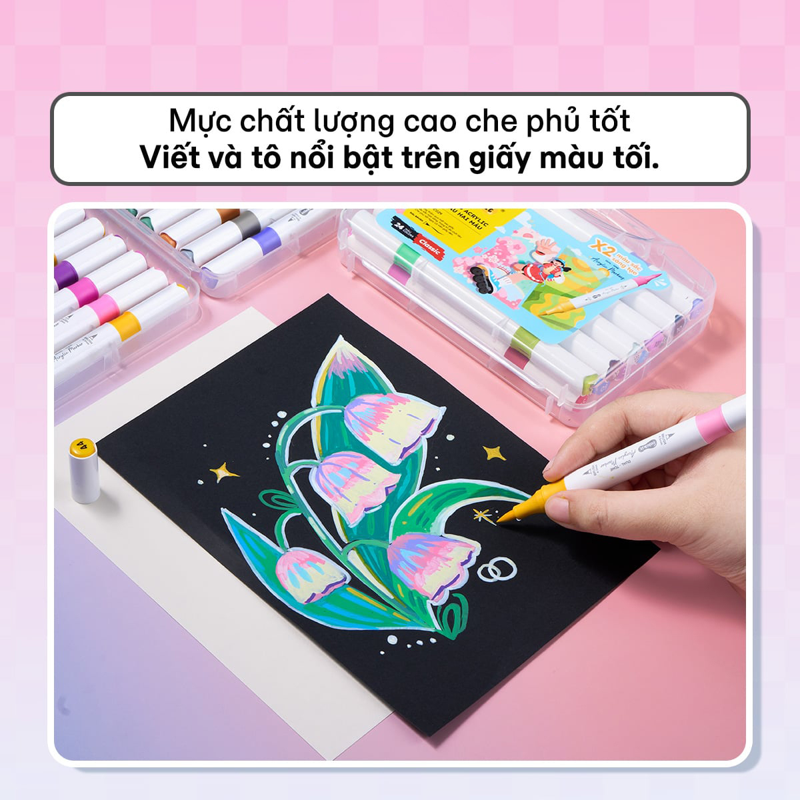 Bút Màu Colokit Acrylic 2 Đầu 2 Màu ACM-C029 (Hộp 24 Màu)