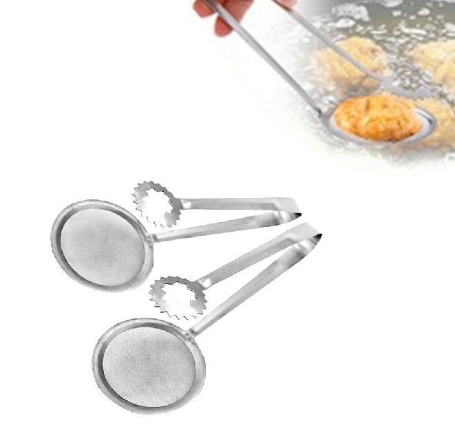 Dụng Cụ Gắp Đồ Chiên Có Vợt Lưới 2 Trong 1 Inox Không Gỉ Dày Dặn Tiện Ích