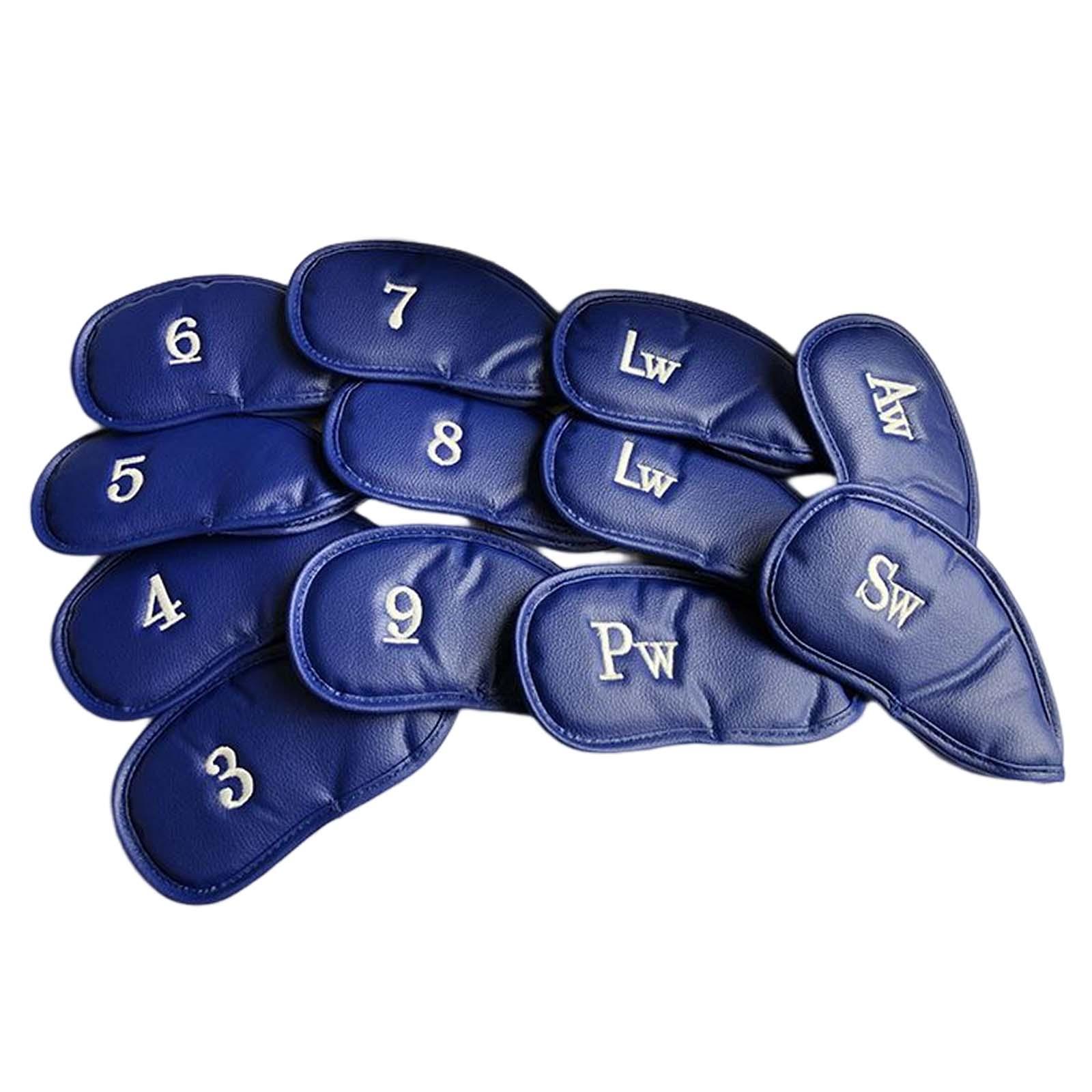 12Pcs Golf Iron Head Covers Number Embroidered Wedges Water Resistant Guard