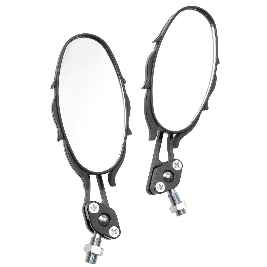 2pcs Black 3/8inch 10mm Rear View Side Mirror for Sport Bike Chopper ATV Quad
