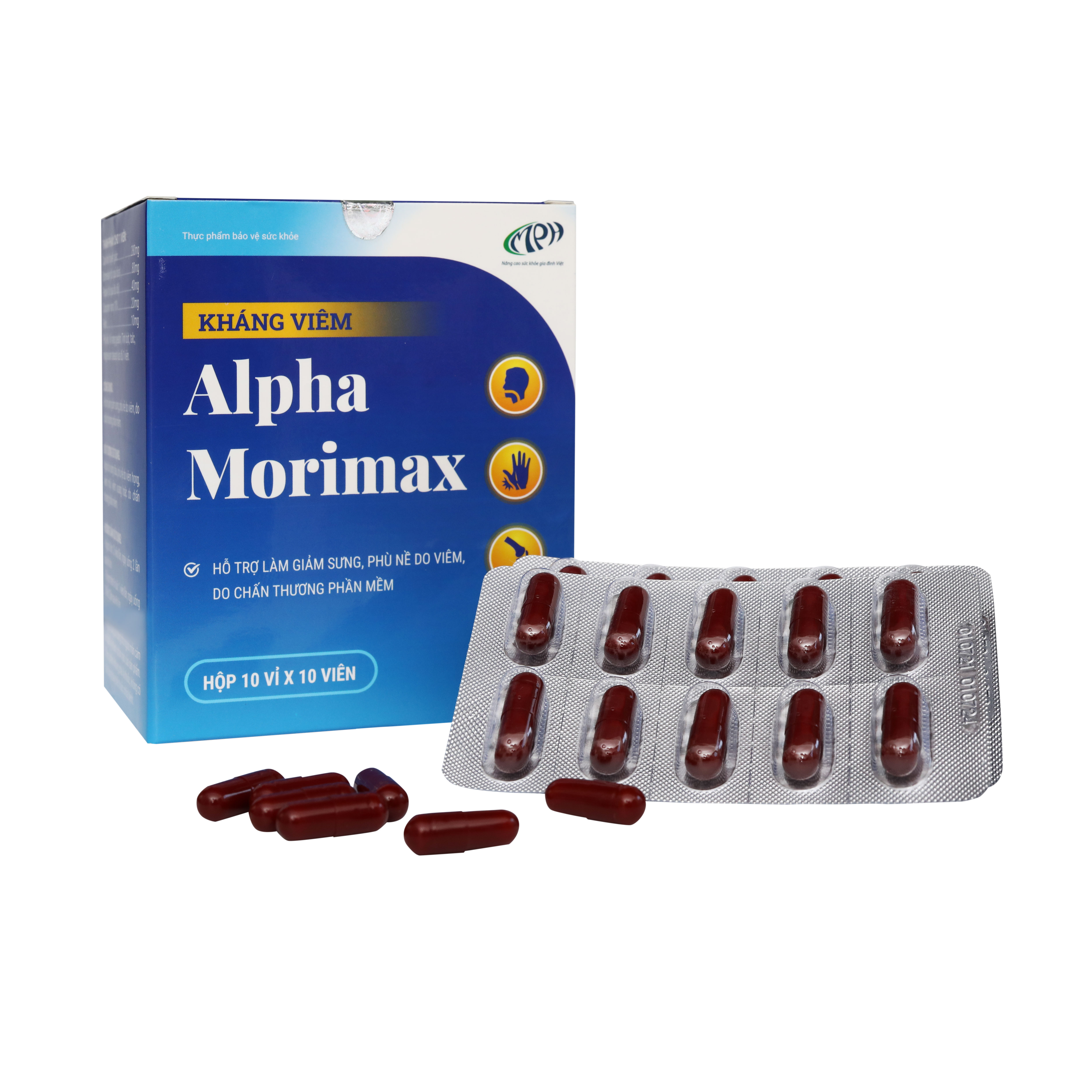 Alpha Moriamax hỗ trợ giảm viêm họng, viêm cơ mềm, viêm khớp