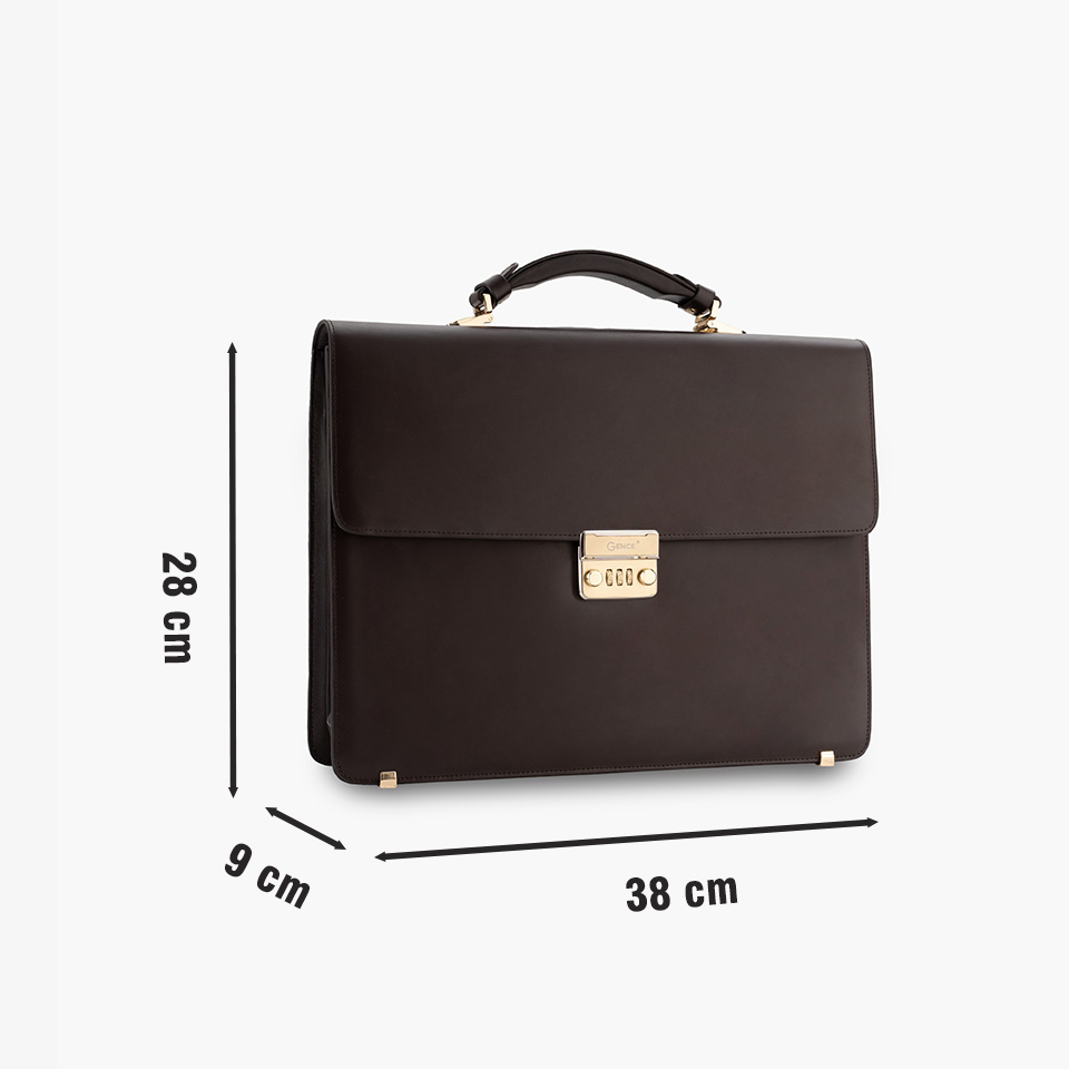 Cặp Xách Nam Gence Khóa Số Da Bò Box CTS18