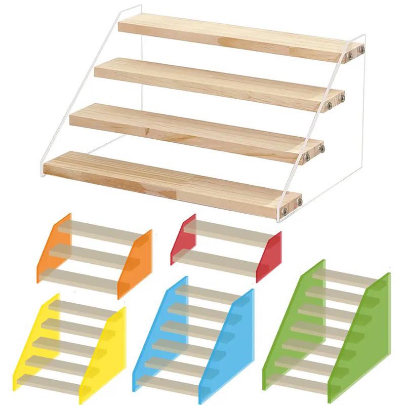 Kệ Gỗ nhiều tầng trưng bày sản phẩm, nhiều màu sắc, nhiều kích thước - Xanh lá xuyên sáng A