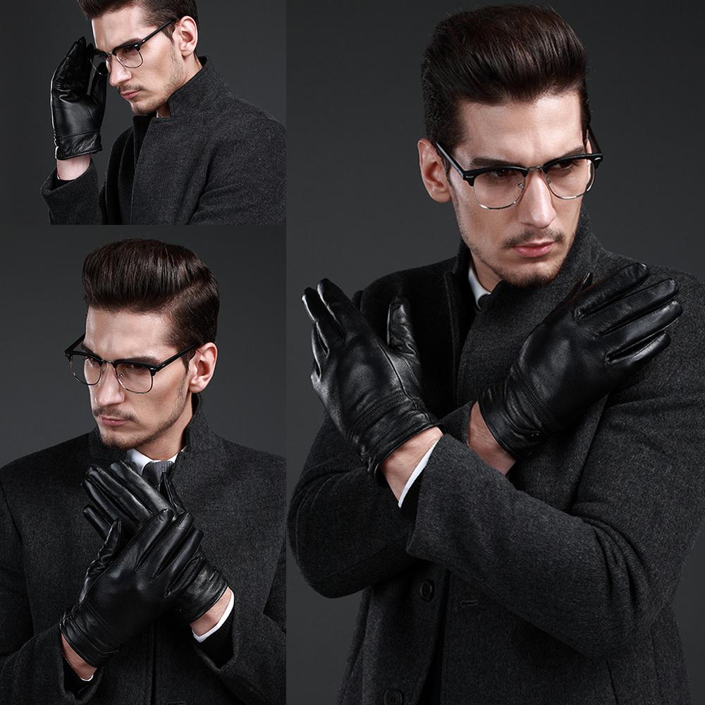 Găng Tay Da Cừu Mùa Đông Giữ Ấm Chống Nước Cho Nam