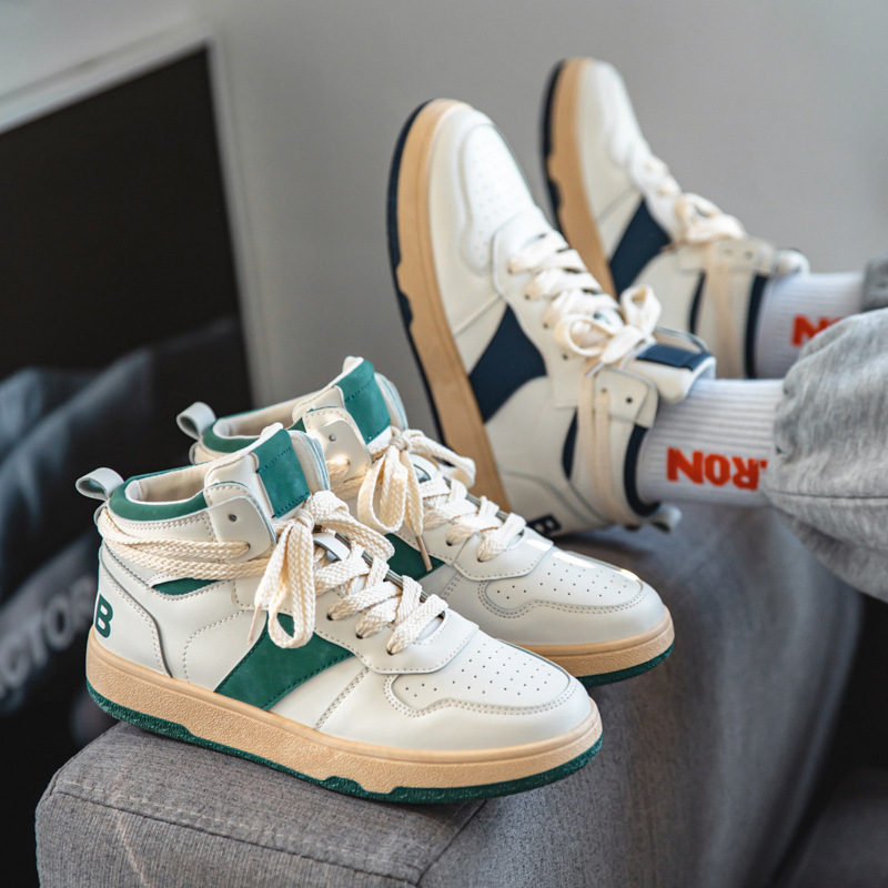 Giày Thể Thao Nam GEMI- Giày Sneaker Màu Xanh Lam - Xanh Lá Mẫu Mới 2022, Phong Cách Thời Trang Trẻ Trung, Cổ Cao - G5518