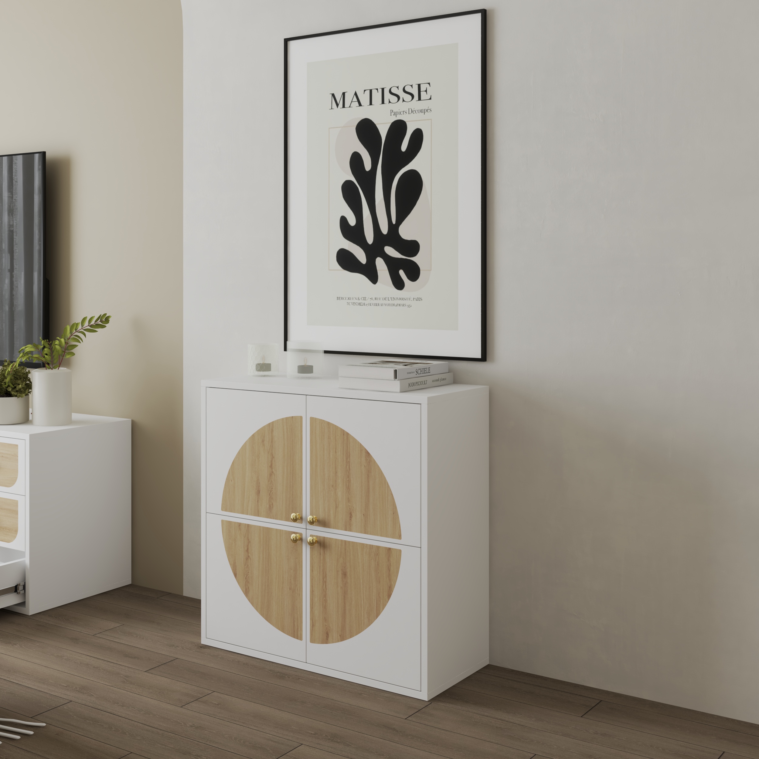 [Happy Home Furniture] BANA, Tủ lưu trữ 4 cửa mở, 70cm x 30cm x 70cm ( DxRxC), TCM_124