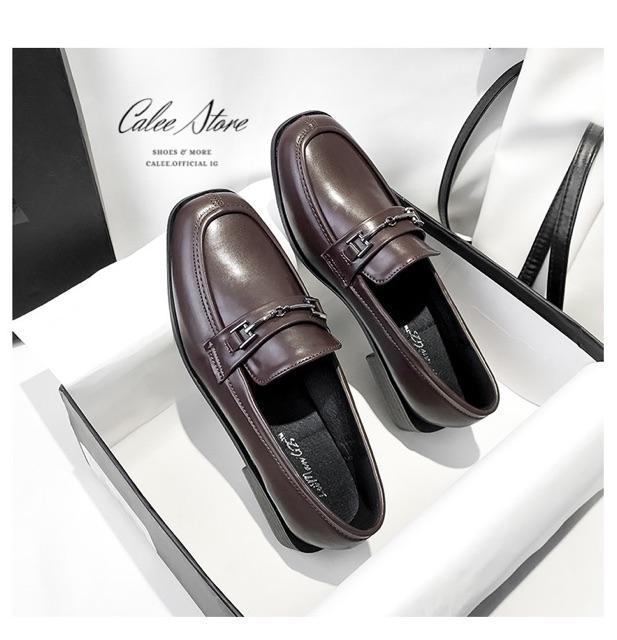 CLIP TỰ QUAY giày moca da mềm đế 3p Fullbox cao cấp nữ. Giày loafer mọi lười bệt không dây 3cm dễ phối đồ. Có sẵn Hà Nội