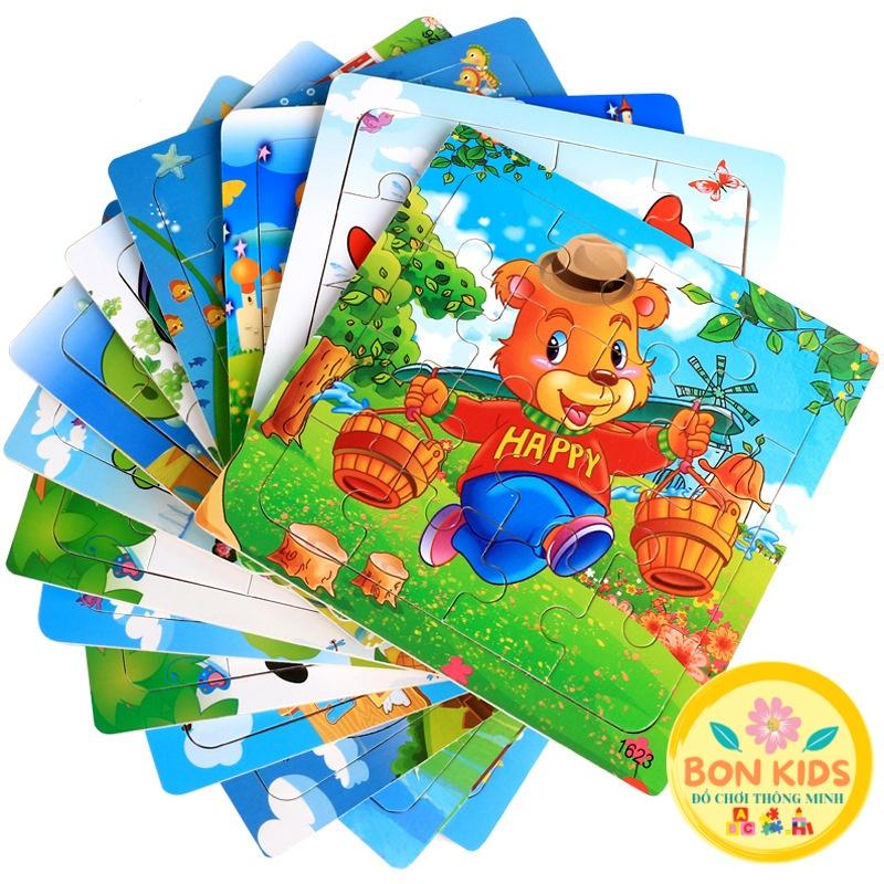 Đồ chơi tranh xếp hình 16 miếng puzzle - Đồ chơi giáo dục thông minh trẻ em