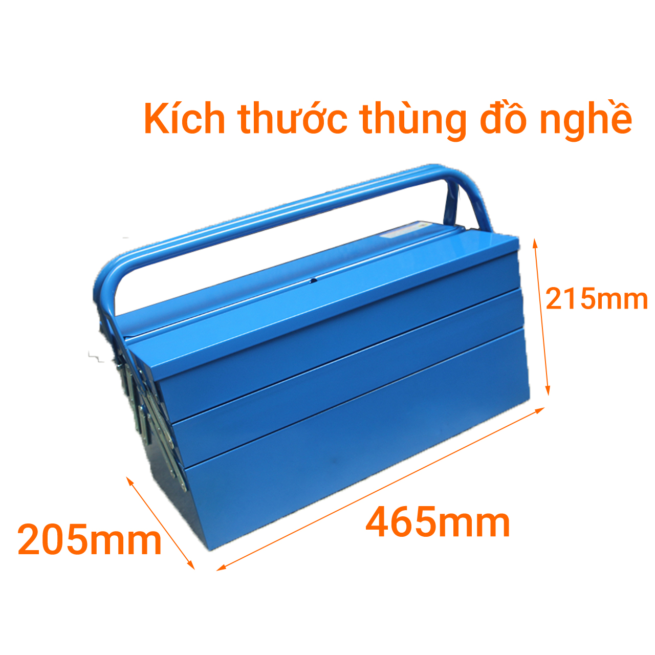 Thùng đồng nghề 3 tầng tự mở bằng thép dày Đài Loan L0043-18 465 x 200 x 195 tặng kèm 1 đôi găng tay bảo hộ cảm ứng