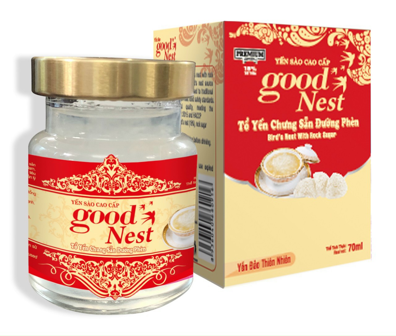 yến sào goodnest đường phèn lọ 70ml  18% yến