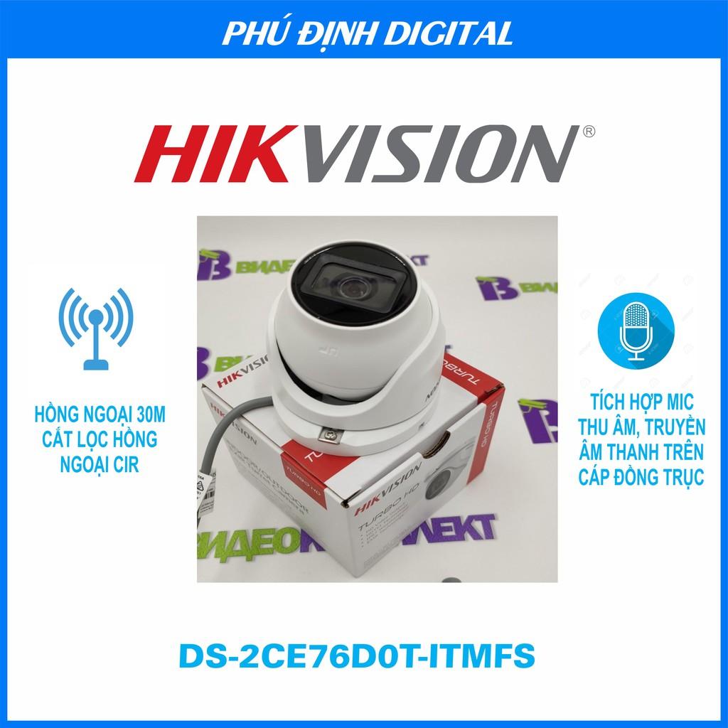 Camera Hikvision quan sát ngoài trời chống trộm Tích hợp micro - Hàng Chính Hãng