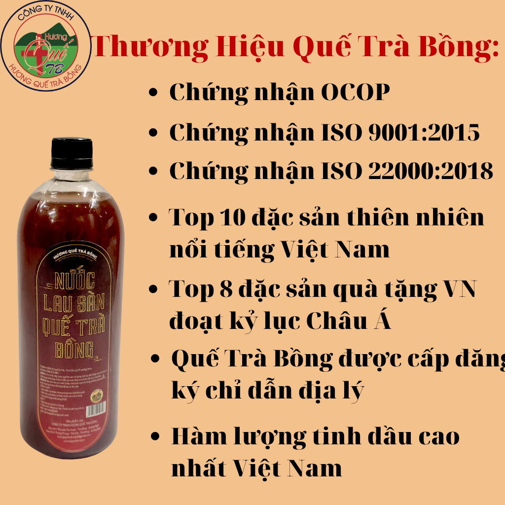 Nước Lau Sàn Quế Trà Bồng Hương Thiên Nhiên(1L)