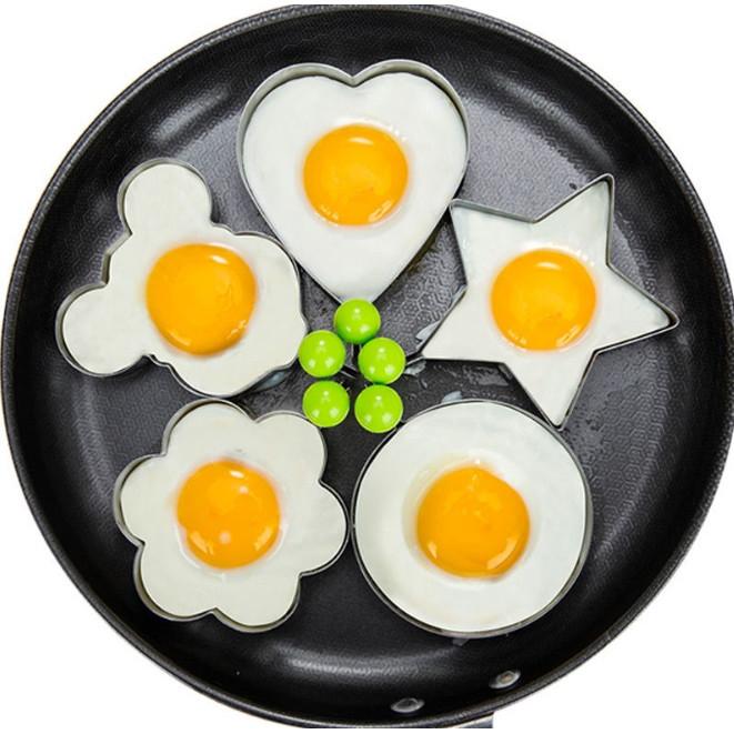 Bộ 5 Khuôn Inox Tạo Hình Chiên Rán Trứng - Loại Tốt