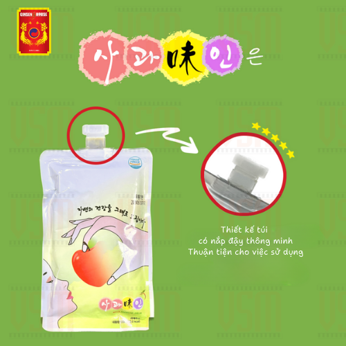 Nước Ép Táo Hàn Quốc Cao Cấp Apple Premium Juice - Ginseng House Gói 120ml