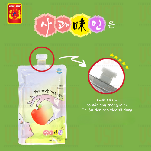 Nước Ép Táo Hàn Quốc Cao Cấp Apple Premium Juice - Ginseng House 120ml * 30 gói