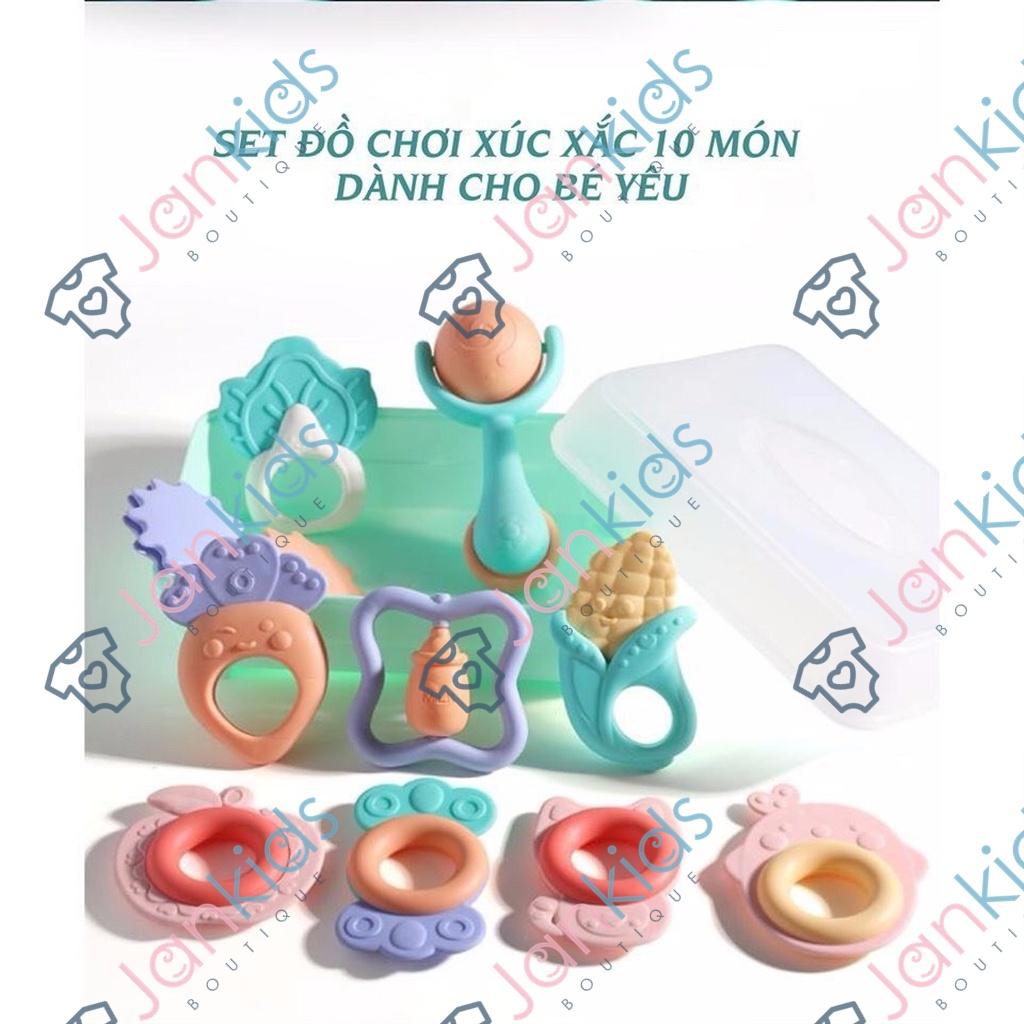 Hộp 10 món đồ chơi xúc xắc gặm nướu PAPAGO an toàn cho bé