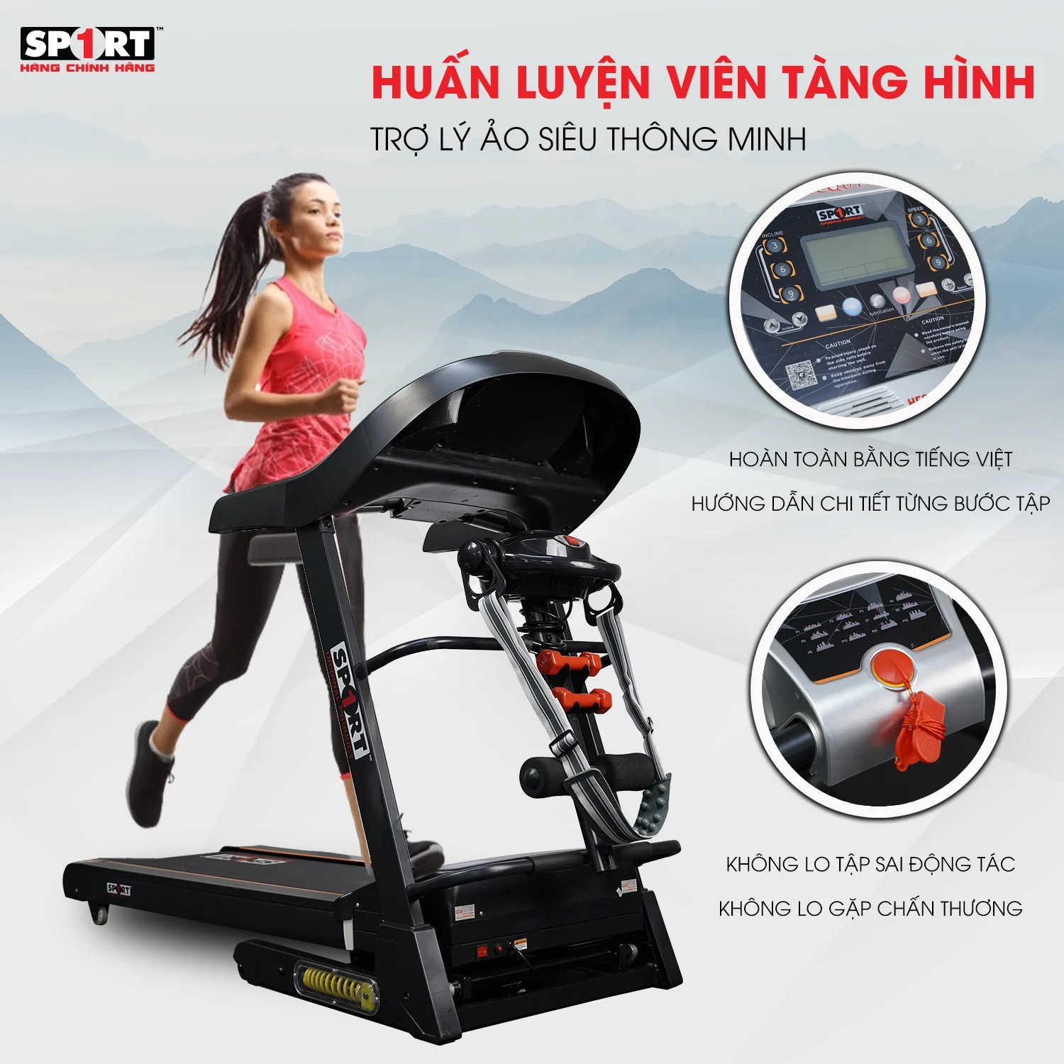 Máy Chạy Bộ Điện Đa Năng Sport 1 YY - 1357 - Hàng Chính Hãng