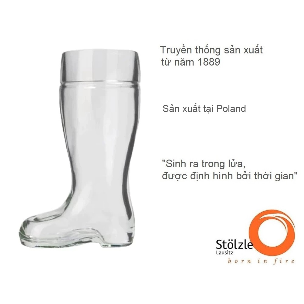 Ly Uống Bia Độc Lạ Hình Chiếc Ủng Stolzle Bierstiefel Beer Boot Glass 250ml - Cốc Bia Chất Lượng Cao - Làm Bằng Máy - Lý Tưởng Làm Quà Tặng