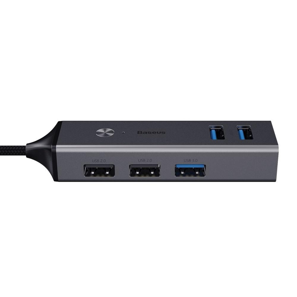 HUB chuyển cổng cho smartphone/ Tablet/ Macbook  - Type C to 03 USB3.0 + 2 USB2.0 OTG - Baseus Cube - Hàng Chính Hãng