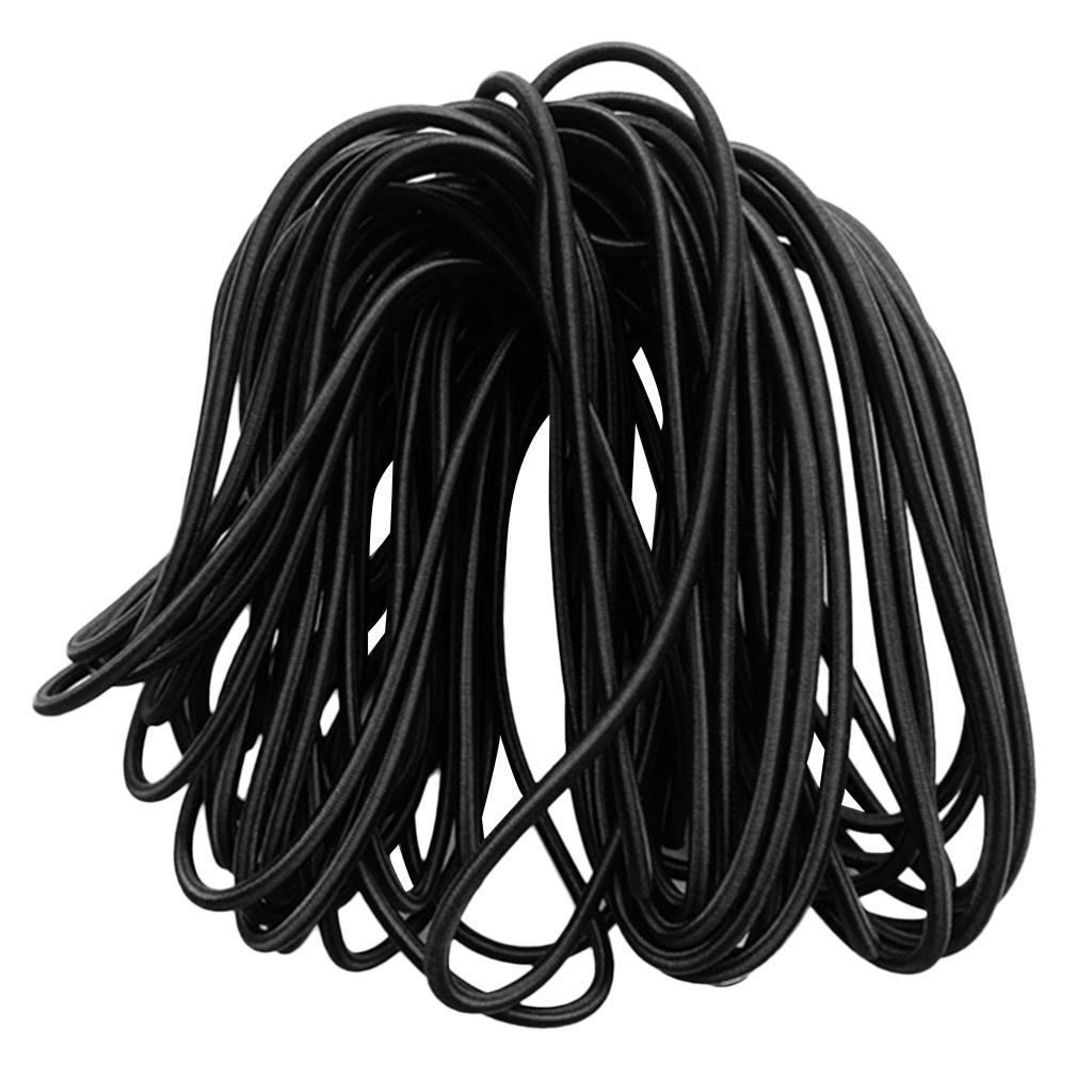 2X 5mmx2m Black Elastic Bungee Shock Cord Rope for Camping Tent Canopy Awning