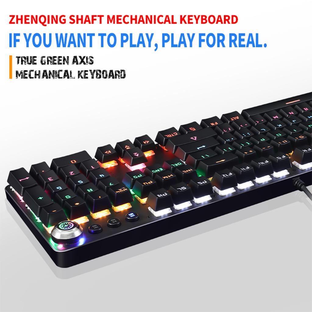 Desktop Essential Wired Mechanical Gaming Keyboard Green Switches 104 Keys