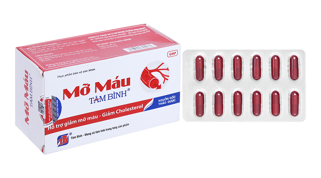 Mỡ máu Tâm Bình hỗ trợ giảm cholesterol hộp 60 viên - Nhà thuốc tây Dr Tâm