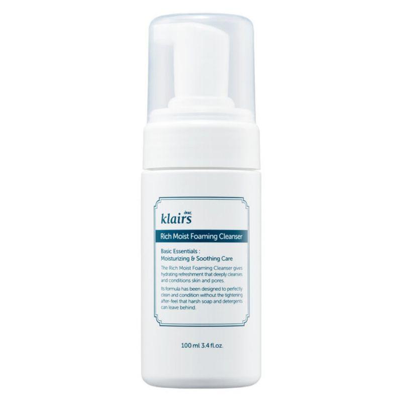 Sữa rửa mặt dạng bọt Klairs Rich Moist Foaming Cleanser 100ml - dưỡng ẩm, làm mềm da