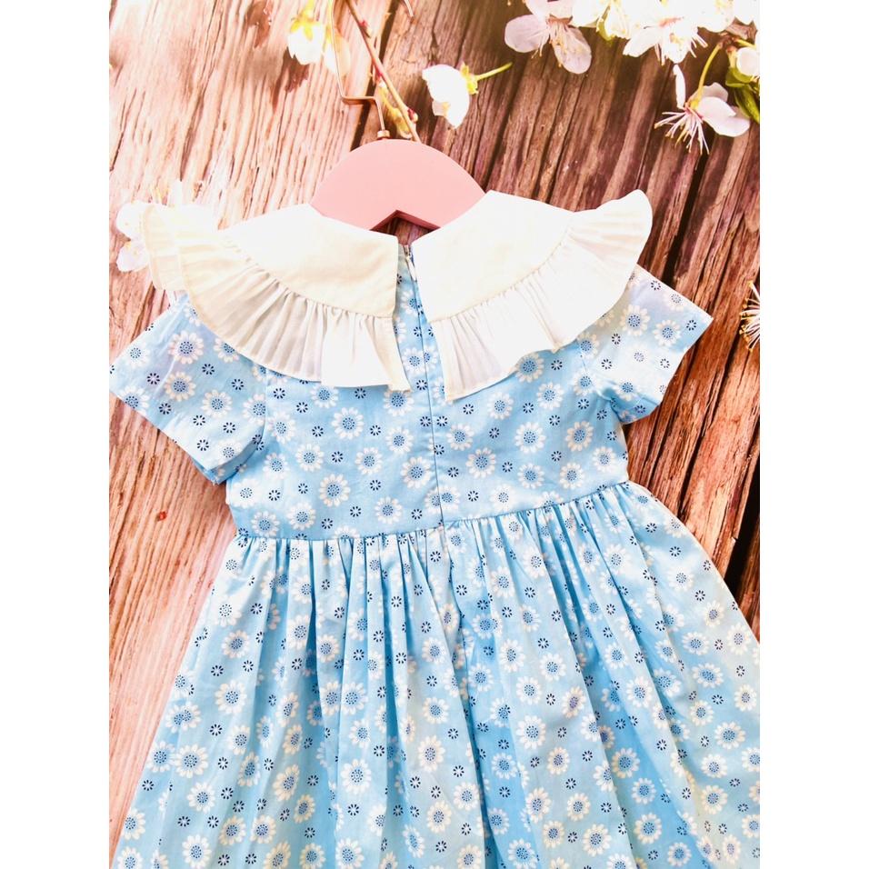 Váy bé gái, đầm bé gái hoa nhí màu xanh cho bé gái từ 1-10 tuổi cực kỳ đáng yêu tại Mom's Choice