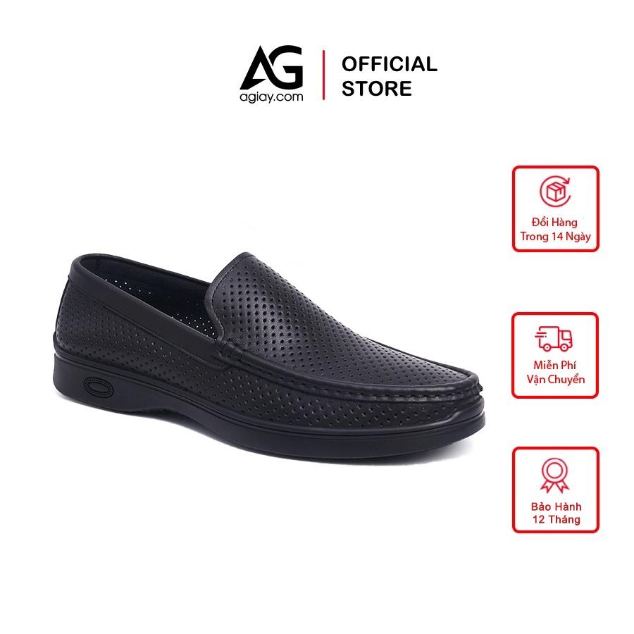 Giày lười da bò nam AG0196, mẫu giày da nam công sở thiết kế sang trọng lịch lãm (Ảnh thật hàng siêu đẹp)