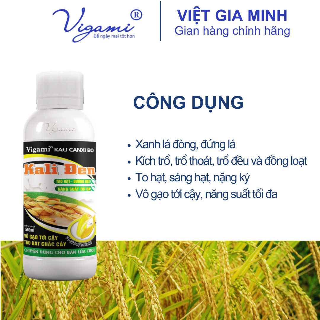 Phân bón VIGAMI KALI CANXI BO - kali đen 500ML chuyên lúa