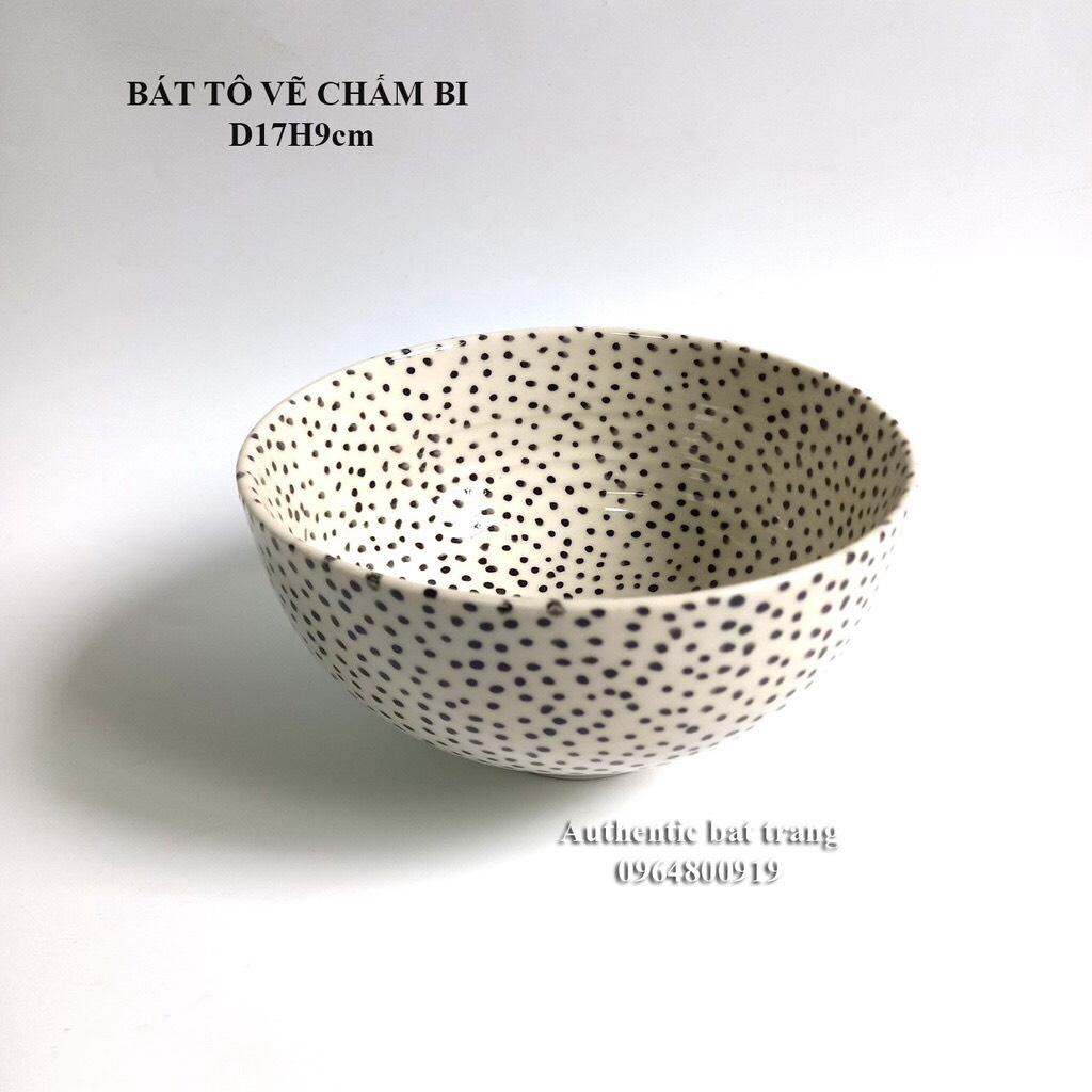 Bát tô dùng ăn phở, úp mì Kích thước D17h9cm Chất liệu gốm sứ cao cấp – xưởng gốm sứ authentic bat trang