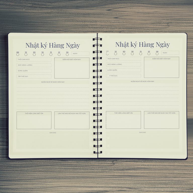 Sổ tay planner nhật ký hàng ngày Khai tâm – quyển 1/4 trong bộ sổ “Tỉnh thức” bởi Self-Planner- Giao Mẫu Ngẫu Nhiên