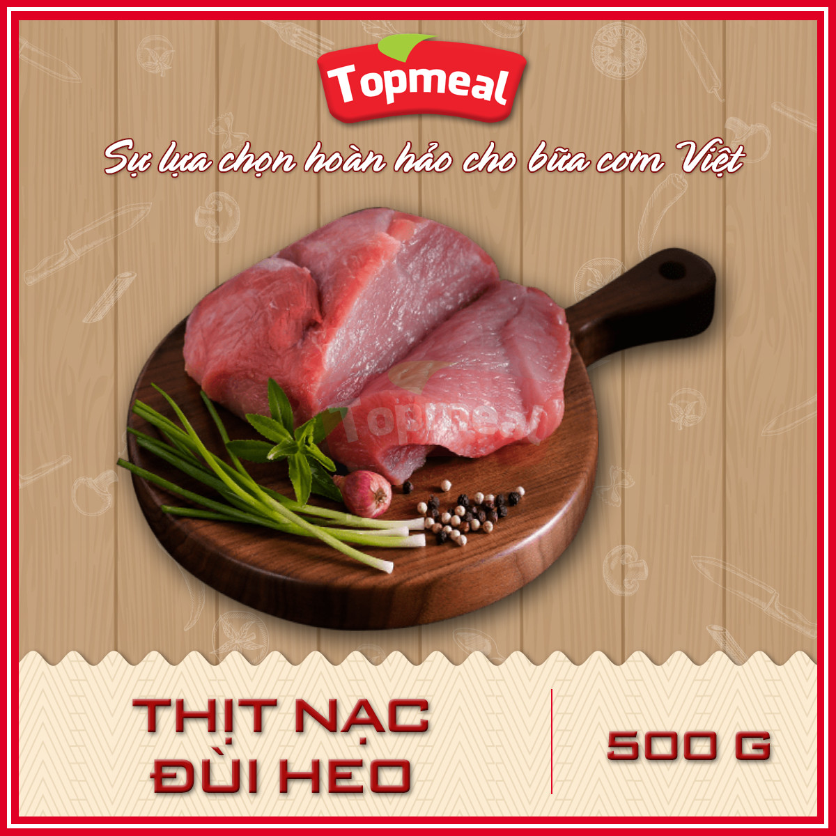 HCM - Nạc đùi heo (500g) - Thích hợp với các món luộc, kho, ram,...  - [Giao nhanh TPHCM]