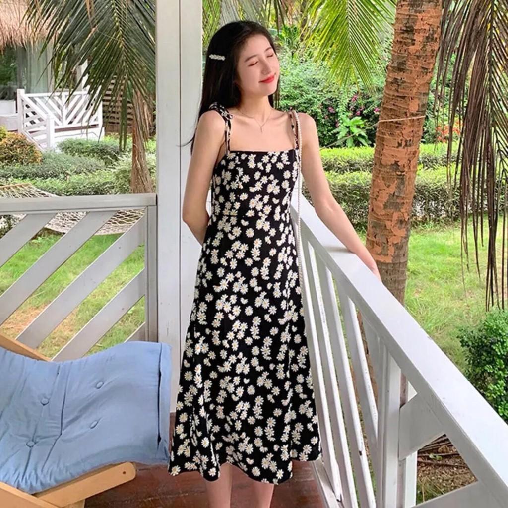 Đầm 2 Dây Cúc Họa Mi  Có Mút Ngực Thời Trang Nữ ĐẶNG DIỆU