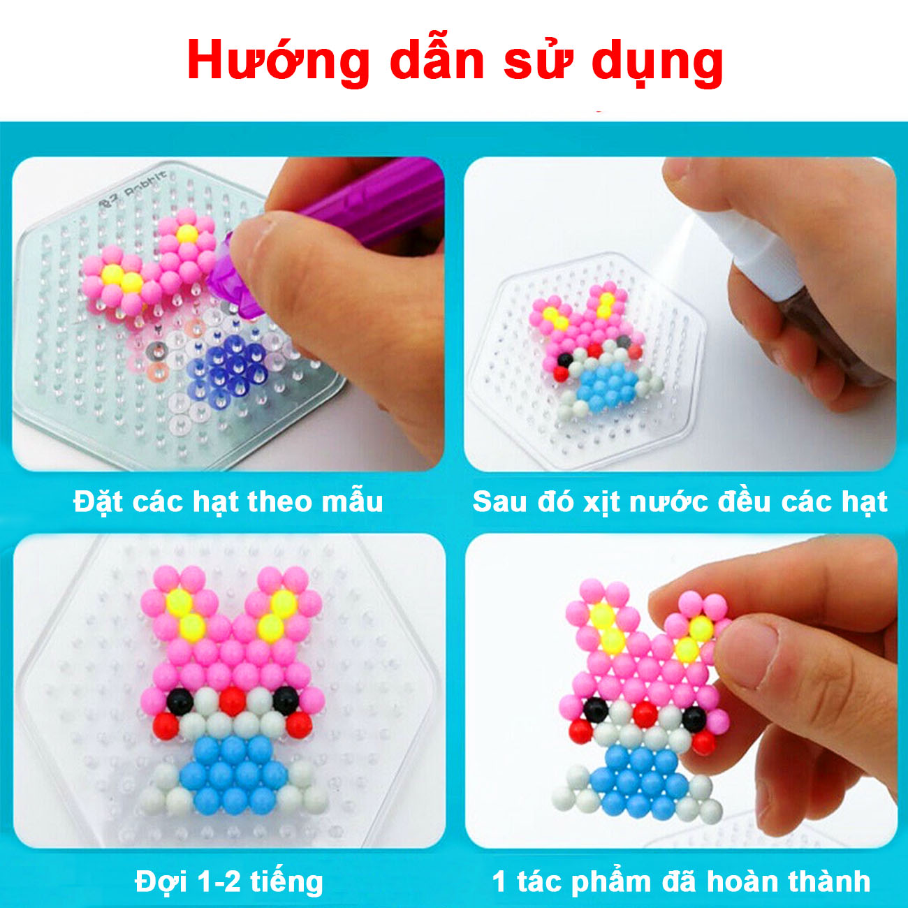 Hạt đậu thần kì nhiều màu sắc Baby-S, Bộ đồ chơi xếp hình hạt nhựa sáng tạo rèn luyện tư duy cho bé – SDC013