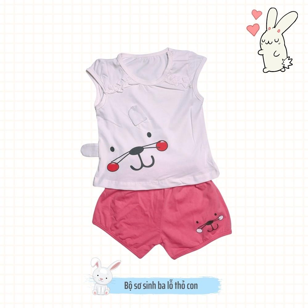 Đồ sơ sinh bộ sơ sinh 0-14 tháng bé gái ba lỗ thoáng mát thấm hút mồ hôi 100% cotton đáng yêu hình thỏ con Kidcat shop