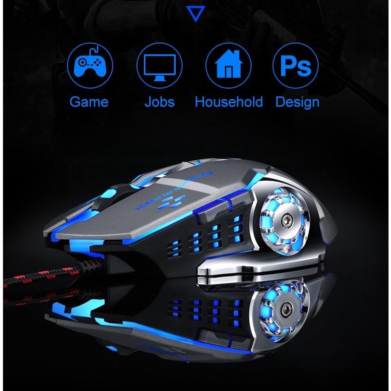 Chuột gaming máy tính có dây game thủ LED nhiều màu V6 3600DPI